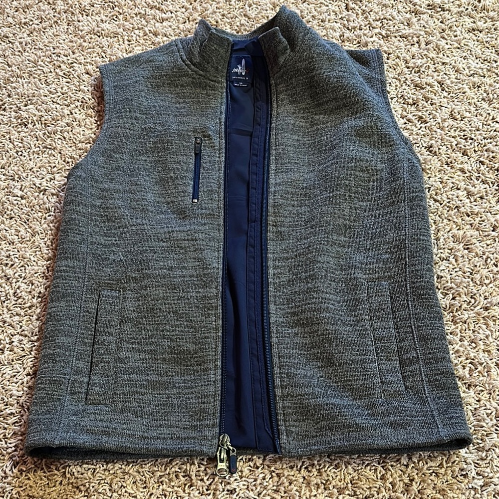 Johnnie-O Gray Zip-Up Vest